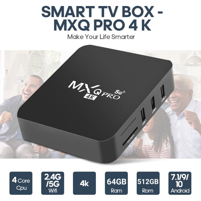 Bilişim Burada MXQ PRO Android Smart TV Box 4K HD 64GB Ram 512GB Rom 2-4GHz 5G WiFi